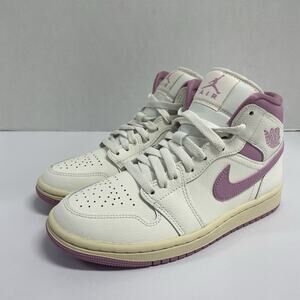 Air Jordan 1 Mid Strawberries & Cream BQ6472 162 Size 6 Women Pink Ivory White